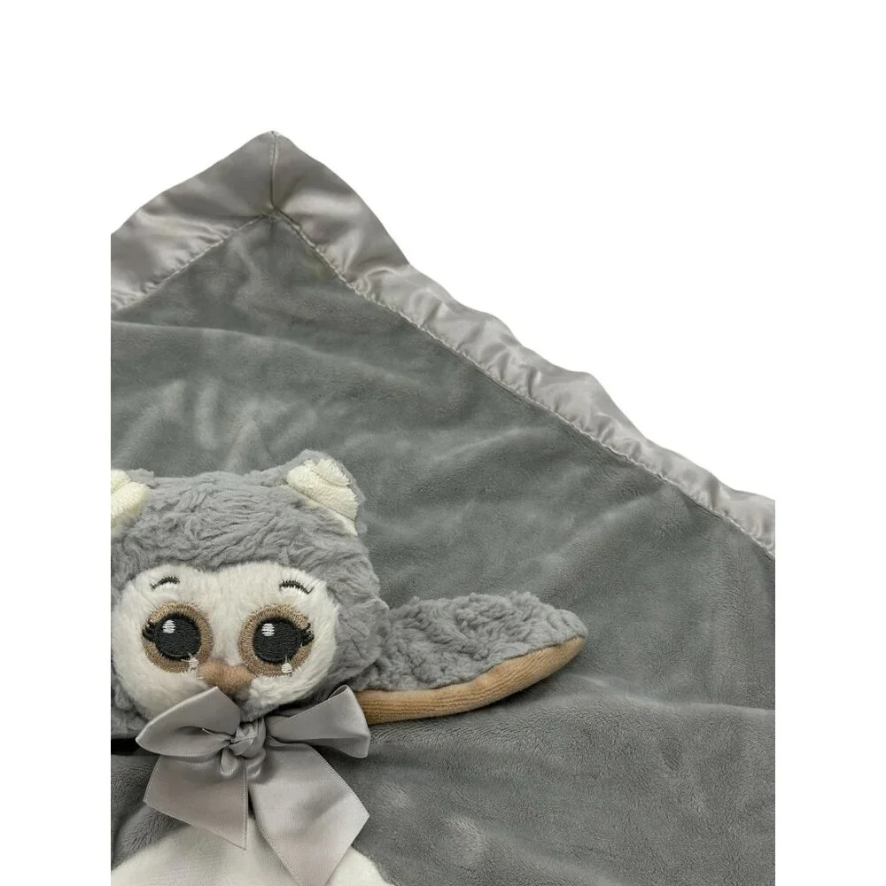 Bearington Baby‎ Collection Owl Lovey Security Blanket Soother Satin Trim